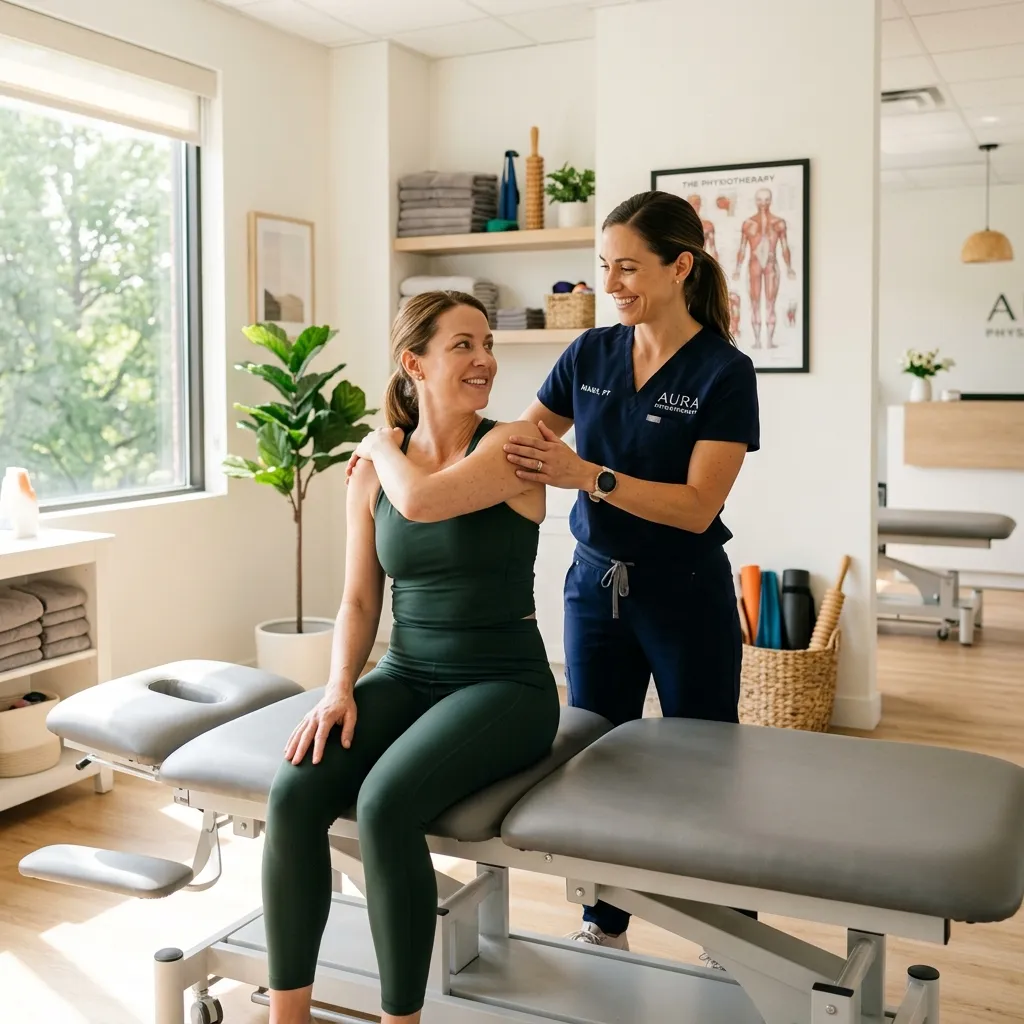 Dr. Palak Mulji guiding a patient through mobility exercises in our private clinic